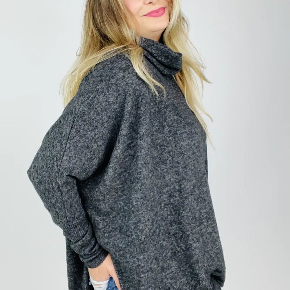 Cowl's Life Poncho Sweater from Zenana NWT